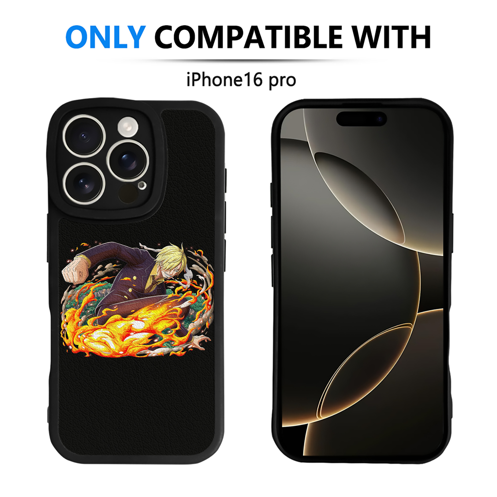 （画像用） ワンピース サンジ ONE PIECE Sanji 【iPhone 16シリーズ対応】シリコンスマホケース（レザー調） 材質：シリコン